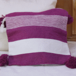 Handmade Cushion Cover with Pompoms