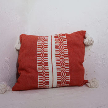 Handmade Cushion Cover with Pompoms