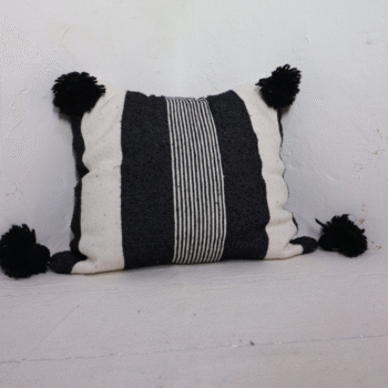 Handmade Cushion Cover with Pompoms