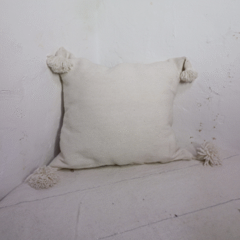 Handmade Cushion Cover with Pompoms