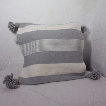 Handmade Cushion Cover with Pompoms