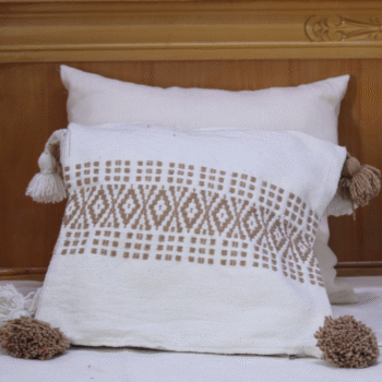 Handmade Cushion Cover with Pompoms